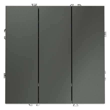 VLS030106 Выключатель встраиваемый VOLTUM S70 трехклавишный 10А, (титан) (ТМ Maytoni)