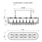 Люстра подвесная Sovrana Gold FL1190-21PO, E14х21