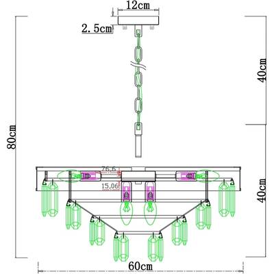Подвесная люстра Arte Lamp ANNABELLE A1008LM-8GO, 8хE14