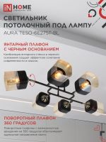 Светильник AURA TESO-6E27ST-BL 6хE27потолочн. поворотн.; плафоны янтарные/корпус черн. IN HOME 4690612063560