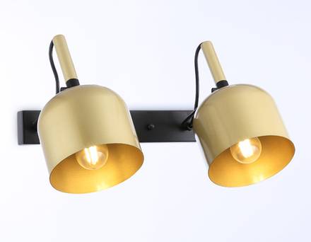 Настенно-потолочный спот TR97106/2 GD/BK золото/черный E27*2 max 40W D130*223*273