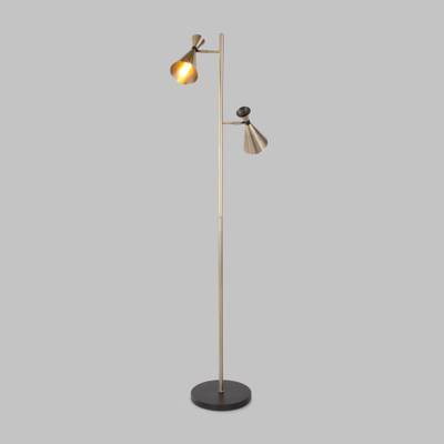 Торшер с поворотными плафонами 01109/2 латунь / черный