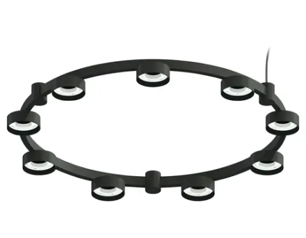 Корпус светильника Techno Ring подвесной для насадок Ø85мм C9242/9 SBK черный песок D740*70.5mm GX53/9