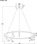 Подвесная люстра Arte Lamp RING A2186SP-1BK, 1хLED
