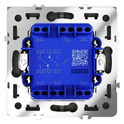 VLS020308 Проходной переключатель встраиваемый VOLTUM S70 двухклавишный 10А, (черный матовый). (ТМ Maytoni)