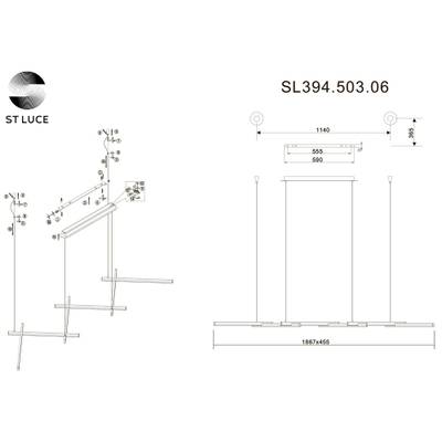 SL394.503.06 Светильник подвесной ST-Luce Белый/Белый LED 6*14W 4000K