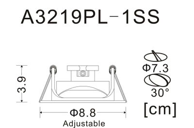 Точечный встраиваемый светильник Arte Lamp ACCENTO A3219PL-1SS, 1хGU10