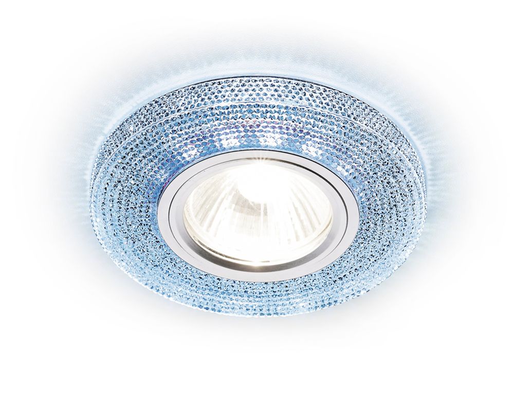 Встраиваемый точечный светильник со светодиодной лентой S290 BL хром/сапфир/MR16+3W(LED WHITE)