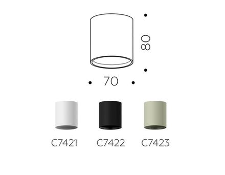 Корпус светильника накладной для насадок D70mm C7421 SWH белый песок D70*H80mm MR16 GU5.3