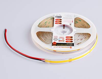 Светодиодная лента GS4751 COB 528Led/14W m/ 24V IP20 3000K/ 5m*10mm*2mm кратность резки 45.45mm (2 конт.)