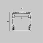 Алюминиевый профиль накладной 20x20, ALM-2020-S-2M. TM Maytoni