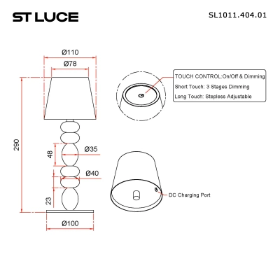 SL1011.414.01 Прикроватная лампа ST-Luce Черный, Золотистый/Черный LED 1*3W 3000-6000K