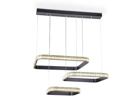 Потолочный светодиодный светильник с пультом FA6166 BK черный 131W 720*500*900 (ПДУ РАДИО 2.4)