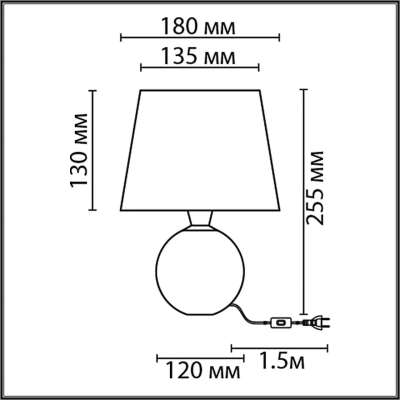 8215/1T CLASSI LN26 505 бежевый, керамика/текстиль Настольная лампа Е27 1*60W 220V TAREKA