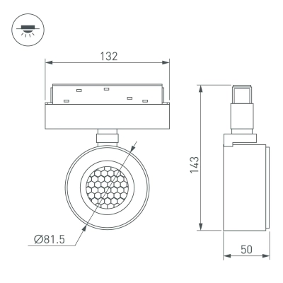 Светильник MAG-ORIENT-POINT-R80-12W Day4000 (WH, 18 deg, 48V) (Arlight, IP20 Металл, 5 лет)
