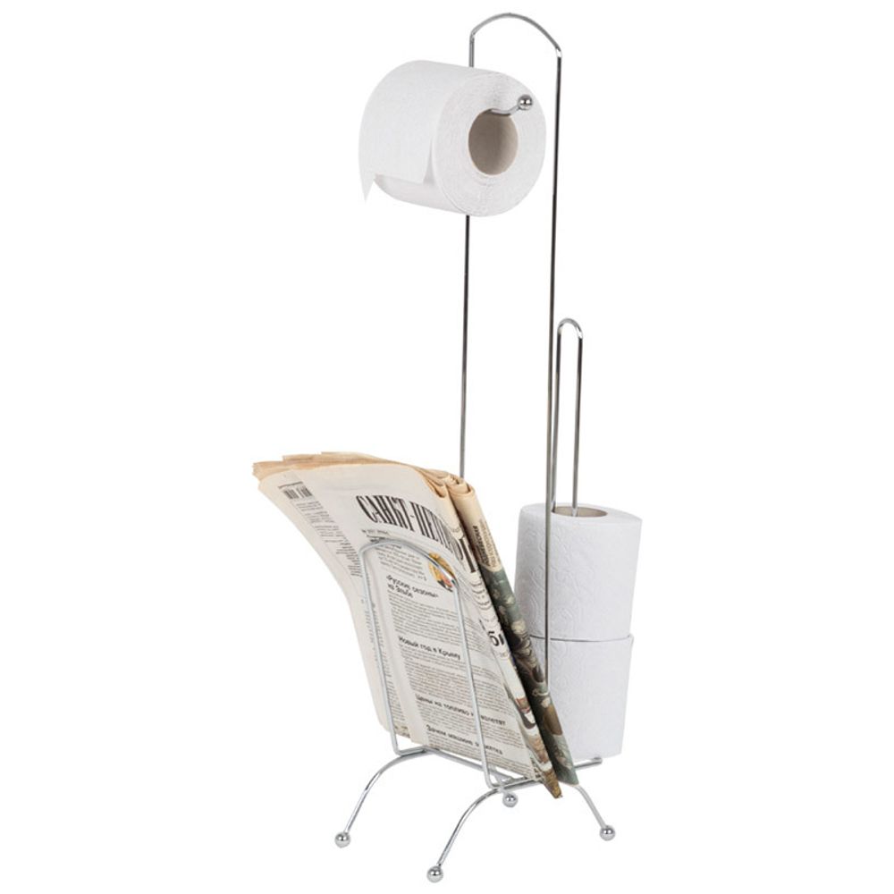 Стойка для туалетной бумаги CHR-483 с держателем для журналов и газет, 66 см (Минимальная отгрузка 12 шт)