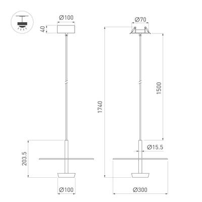 Светильник SP-CAMPANA-HANG-D300-9W Warm3000 (BK, 130 deg, 230V) (Arlight, IP20 Металл, 5 лет)