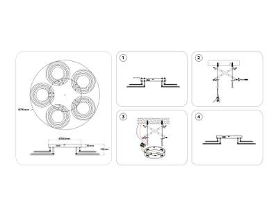 Светильник светодиодный потолочный FA8944/5+5 WH белый 132W 3000-6000K D735*115 (ПДУ ИК)