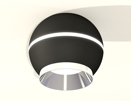 Комплект накладного светильника XS1102011 SBK/PSL черный песок/серебро полированное MR16 GU5.3 LED 3W 4200K (C1102, N7032)