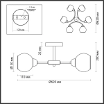 5647/6C COMFI LN23 белый, хром Люстра потолочная E27 6*60W 220V KODI