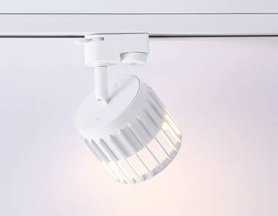 Трековый однофазный светильник со сменной лампой GL5348 WH белый GX53 D100*80