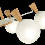 SLE220702-05 Люстра потолочная Белый, Светлое дерево/Белый E14 5*40W