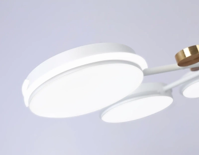 Светильник светодиодный подвесной FL51635/6 WH/GD белый/золото 3000K/4200K/6400K 50W D800*780 (Без ПДУ)