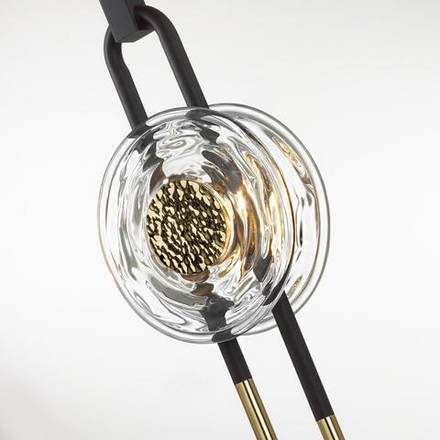 5407/12L MODERN ODL_EX24 135 черный/золотой/металл/стекло Подвес LED 12W 3000K 1005Лм MAGNET
