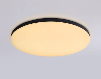 Потолочный светодиодный светильник с Wi-Fi Яндекс Алисой/Tuya/Smart Home/Alexa FZ2004 BK черный IP54 20W 3000K-6500K+RGB D300*55 (ПДУ ИК)