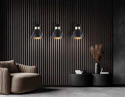 Светильник подвесной TR8469/3 BK/FGD черный/золото E27/3 max 60W 550*135*1000