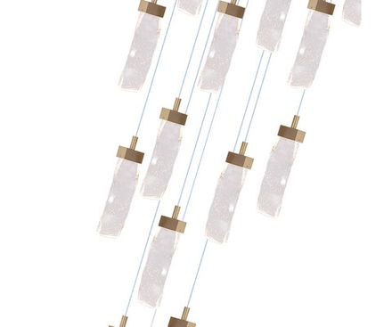 08511-15A,36 Люстра каскадная Астен латунь d50 h250 Led 90W (3000K)