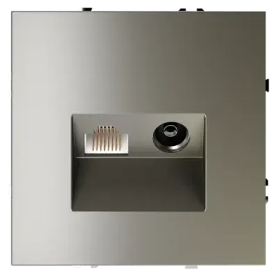 VLS060704 Розетка телевизионная встраиваемая VOLTUM S70 TV+RJ45 кат. 6, (шелк). (ТМ Maytoni)