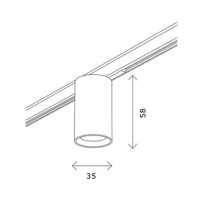 ST671.346.05 Магнитный трековый светильник Латунь LED 1*5W 4000K 340Lm Ra&gt;90 36° IP20 D35xH58 24V