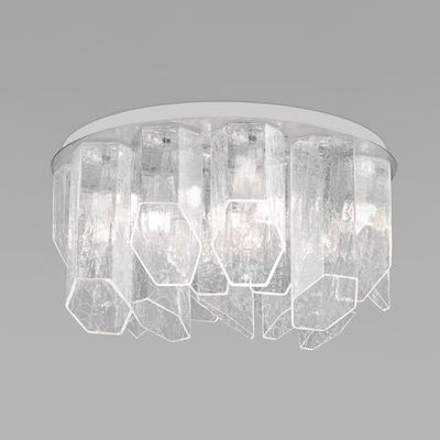 Умный потолочный светильник с плафонами из фактурного стекла 381/10