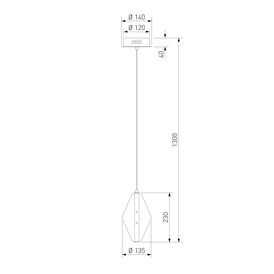 Подвесной светодиодный светильник со стеклянным плафоном 304054 LED латунь, LED