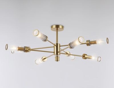 Светильник подвесной LH55162/8 BS/CL латунь/прозрачный E14/8 max 40W D930*330