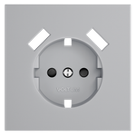 VLS000916 Накладка для розетки с заземлением и защитными шторками, с USB A+A, S70 (серый). (ТМ Maytoni)