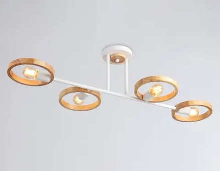 Подвесной светильник со сменной лампой TR8247/4 WH/LWD белый/светлое дерево E27/4 max 40W 840*360*220