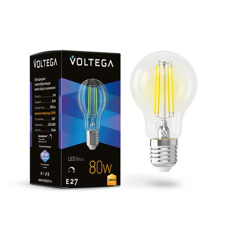 Светодиодная лампа Crystal A60 8W 3000K E27 DIM 340°, 7229. TM Maytoni