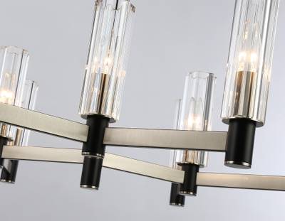 Светильник на штанге LH55503/9 SN/BK/CL сатин никель/черный/прозрачный E14*9 max 40W D760*760