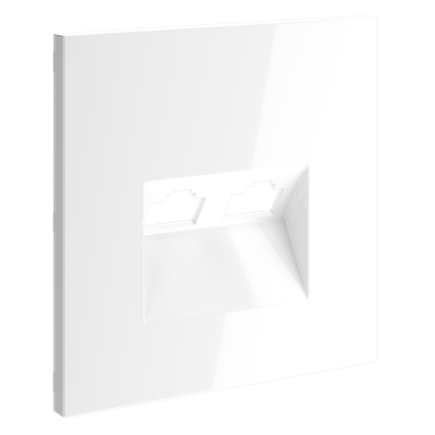 VLS001401 Накладка для розетки компьютерной двойной RJ45+RJ45 кат.6, S70 (белый глянцевый). (ТМ Maytoni)