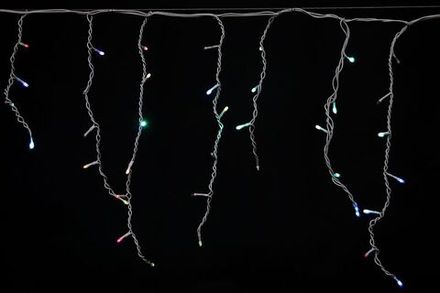 A-056R RGB светодиодная гирлянда "бахрома" 5x0.6м 180LED белый провод влагозащищен.