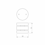 Slim Magnetic Коннектор круглый шарнирный для накладного шинопровода чёрный 85010/00