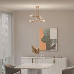 Умный потолочный светильник со стеклянными плафонами 60166/6 латунь