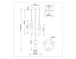 Светильник светодиодный подвесной LH11026/3 BK/SM черный/дымчатый 40W 3000K D380*1720