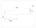 Светильник светодиодный диммируемый для шинопровода Magnetic 220V GL1381 BK черный IP20 15W 3000K-6400K 120° D115/232*115*77 (Без ПДУ)