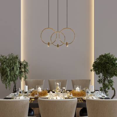 Подвесной светильник 50257/3 LED черный/ латунь