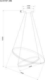 Подвесная люстра Arte Lamp FRODO A2197SP-2BK, 1хLED