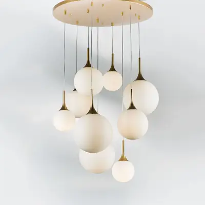 813092 Люстра GLOBO 9х40W E14 gold/white Lightstar