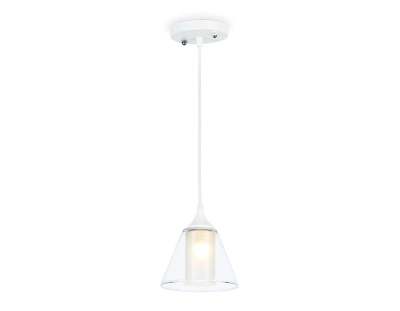 Светильник подвесной TR3551 WH/CL/FR белый/прозрачный/белый матовый E27 max 40W D160*800